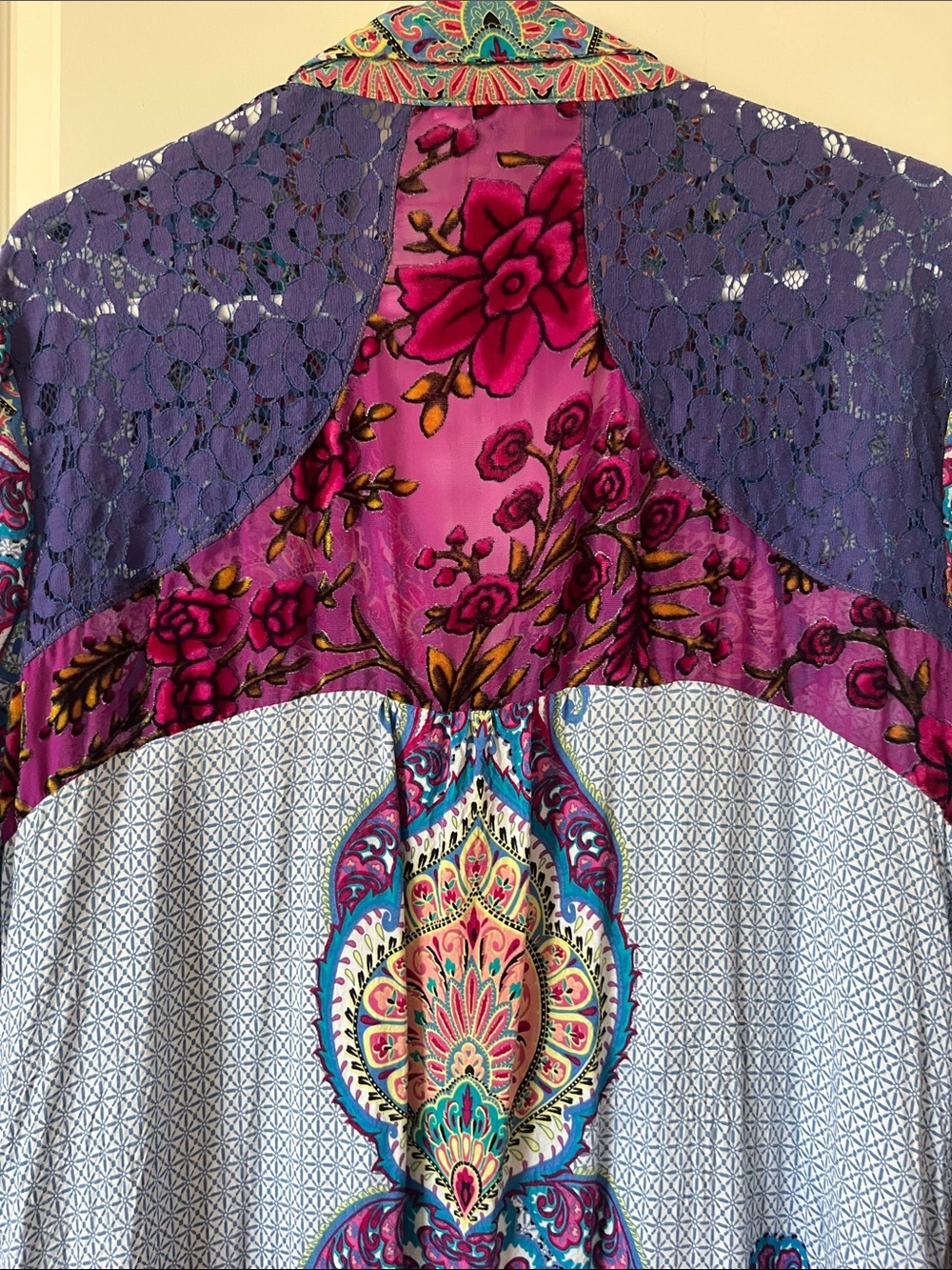 Aratta Silent Journey Boho Paisley Button Down Dress Tunic, Size Large, EUC - Picture 4 of 5